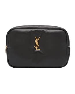 Saint Laurent Mini Cosmetic YSL Pouch in Padded Smooth Leather.